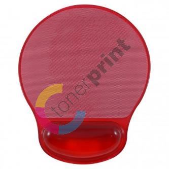 Podložka pod myš, ergonomická, gelová, červená, Logo