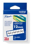 Páska do štítkovače Brother TZe-M31, 12mm, černý tisk/průsvitný matný, originál Páska do štítkovače Brother TZe-M31, 12mm, černý tisk/průsvitný matný, originál