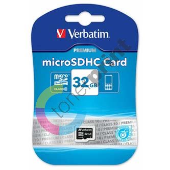 32GB Verbatim micro SDHC, 44013, high speed Class 10
