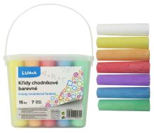 Křídy chodníkové 15ks barevné, box (1)