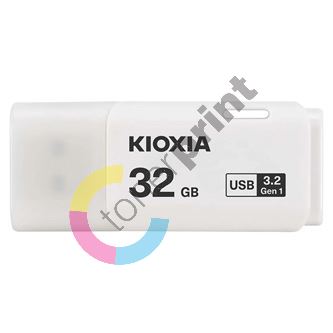 Kioxia USB flash disk, USB 3.0, 32GB, Hayabusa U301, Hayabusa U301, bílý, LU301W032GG4