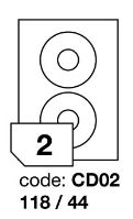 Samolepící etikety Rayfilm Synthetic průměr 118/44 mm 300 archů, matné PE, R0503.CD02D