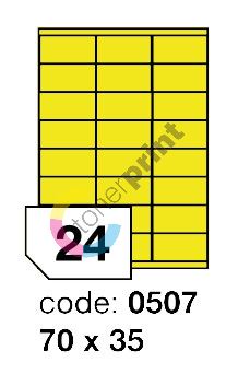 Samolepící etikety Rayfilm Office 70x35 mm 300 archů, fluo žlutá, R0131.0507D 1