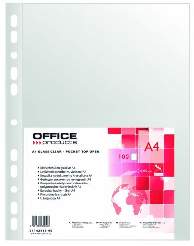 Prospektové obaly Office Products A4, PP 50 µm, hladké, transparentní, 100 ks