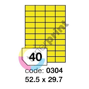Samolepící etikety Rayfilm Office 52,5x29,7 mm 300 archů, matně žlutá, R0121.0304D 1