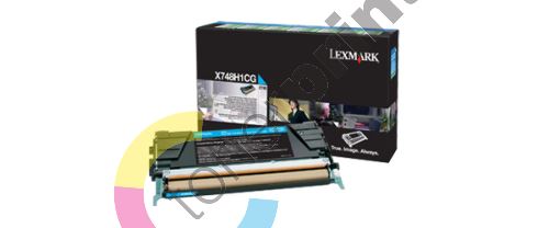 Toner Lexmark X748H1CG, cyan, return, HC, originál 1