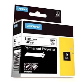 Páska Dymo 9mm x 5,5m, černý tisk/bílý podklad, 18482, S0718240