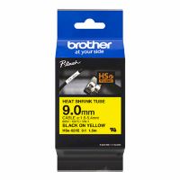 Brother originální páska do tiskárny štítků, Brother, HSE-621E, černý tisk/žlutý podklad,