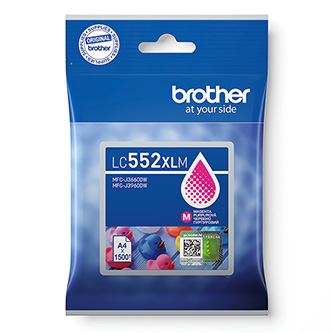 Inkoustová cartridge Brother LC552XLM, MFC-J3660DW/J3960DW, Magenta, 1500 stran, originál