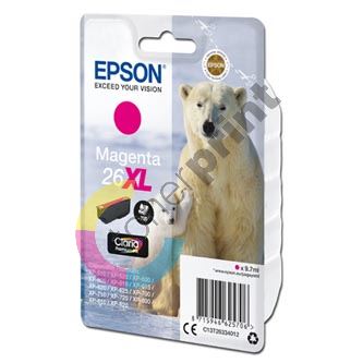 Inkoustová cartridge Epson C13T26334012, XP-800, XP-700, XP-600, magenta, 26XL, originál