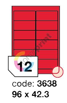 Samolepící etikety Rayfilm Office 96x42,3 mm 300 archů, matně červená, R0122.3638D 1