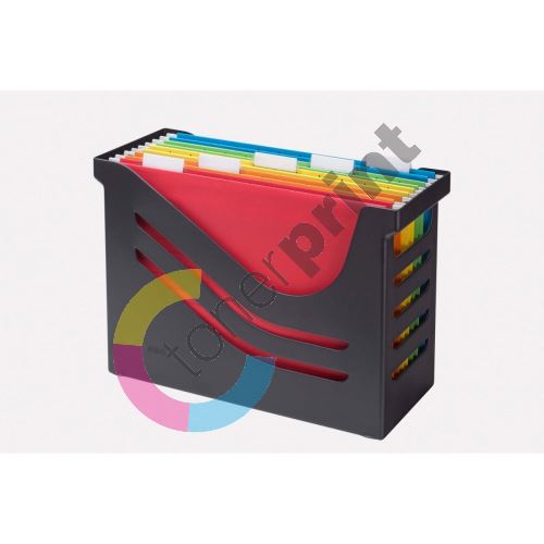 Jalema box na závěsné desky, 5 barevných desek A4, PS, černý 1