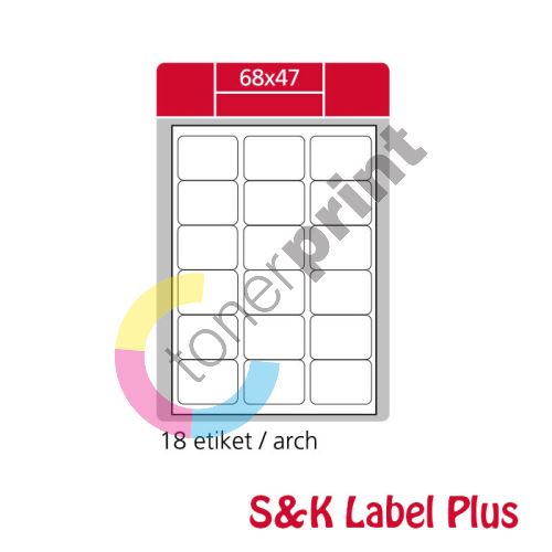 Samolepící etikety SK LABEL Plus A4 68 x 47 mm 1