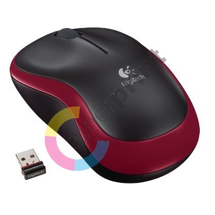 Logitech myš Wireless Mouse M185 nano, červená 1