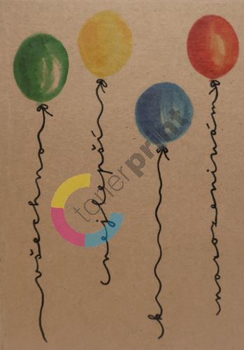 Přáníčko BeBechy – recyklovaný papír - Balónky