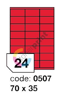 Samolepící etikety Rayfilm Office 70x35 mm 300 archů, matně červená, R0122.0507D 1