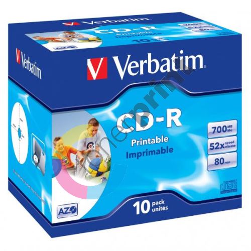 Verbatim CD-R, DataLife PLUS, 700 MB, Wide Printable, jewel box, 43325, 52x, 10-pack 1