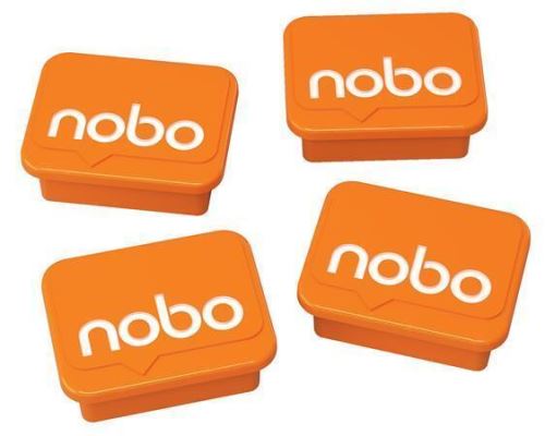 Magnety Nobo, obdélník, oranžová, 4 ks