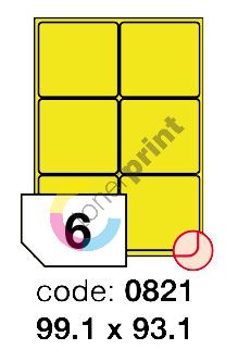 Samolepící etikety Rayfilm Office 99,1x93,1 mm 300 archů, fluo žlutá, R0131.0821D 1