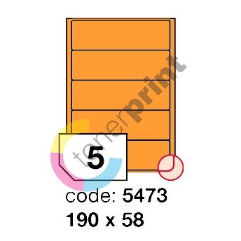 Samolepící etikety Rayfilm Office 190x58 mm 300 archů, fluo oranžová, R0133.5473D 1