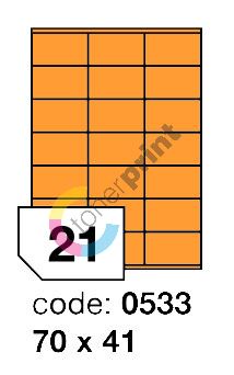 Samolepící etikety Rayfilm Office 70x41 mm 300 archů, fluo oranžová, R0133.0533D 1