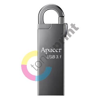 Apacer USB flash disk, USB 3.0, 64GB, AH15A, stříbrný, AP64GAH15AA-1, USB A, s karabinkou