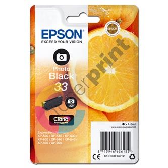 Inkoustová cartridge Epson C13T33414012, Expres. Home XP-530, photo black, 33, originál