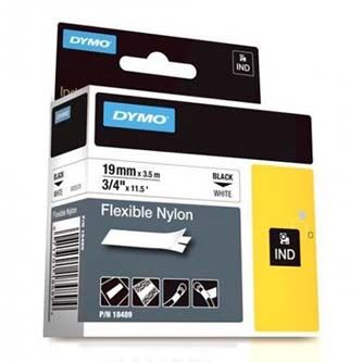 Páska Dymo 19mm x 3,5m, bílý podklad, flexibilní, nylonová, 18489, S0718120