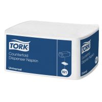 Tork Counterfold papírové ubrousky do zásobníků, 1vrstvé, bílé, N1