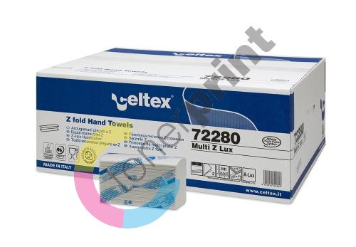 Papírové ručníky skládané CELTEX Z Lux 3060ks, bílá, 2vrstvy