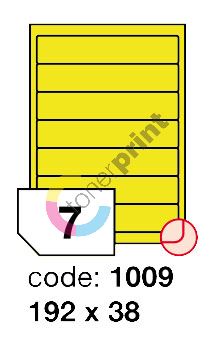 Samolepící etikety Rayfilm Office 192x38 mm 100archů, fluo žlutá, R0131.1009A 1