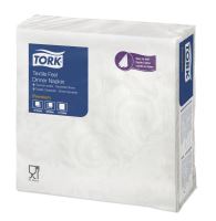 Tork Textile Feel Elegance ubrousky, 40x40cm, večeře, bílý s perlovým dekorem, 509413