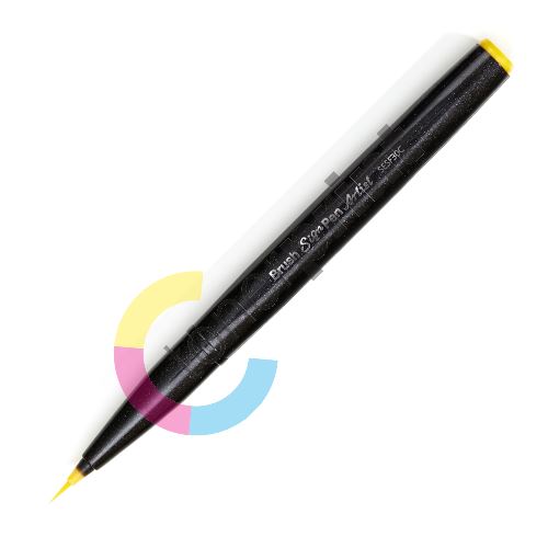 Pentel Sign Pen Artist SESF30C, barevný štěteček, žlutý 4