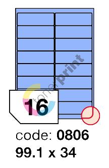 Samolepící etikety Rayfilm Office 99,1x34 mm 300 archů, matně modrá, R0123.0806D 1