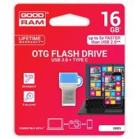 Goodram OTG 16GB, USB flash disk 3.1A/3.1C, ODD3, modrá