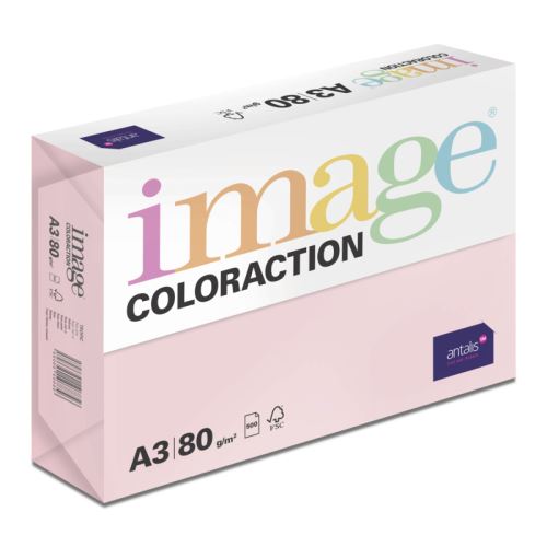 Barevný xerografický papír Image Coloraction 80g A3, světle růžová, balení 500 archů