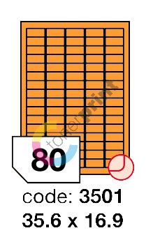 Samolepící etikety Rayfilm Office 35,6x16,9 mm 300 archů, fluo oranžová, R0133.3501D 1