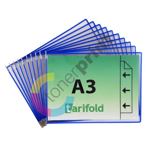 Tarifold závěsný rámeček s kapsou, A3, otevřený bokem vertikální, modrý, 10 ks 1
