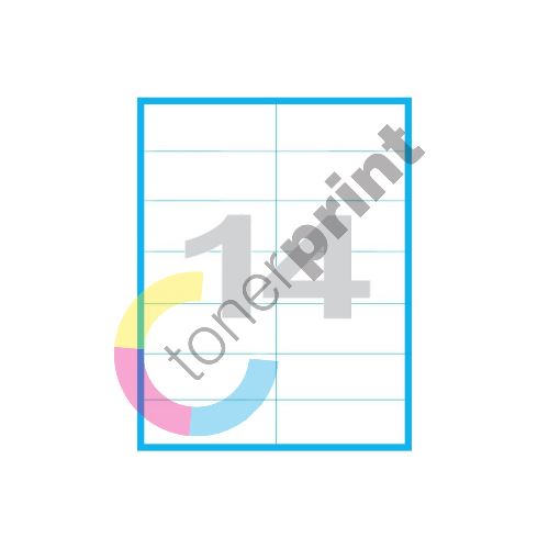 Etikety MP print samolepící A4, 105x42,3 mm, 14ks/arch, 100 archů, bílé 1