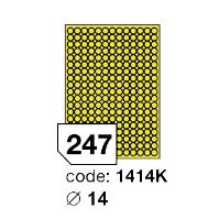 Samolepící etikety Rayfilm Office průměr 14 mm 300 archů, matně žlutá, R0121.1414KD