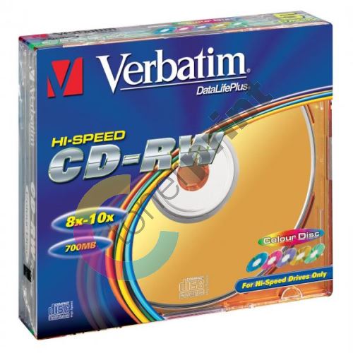 Verbatim CD-RW, DataLife PLUS, 700 MB, Color, slim box, 43167, 8-12x, 5-pack 1