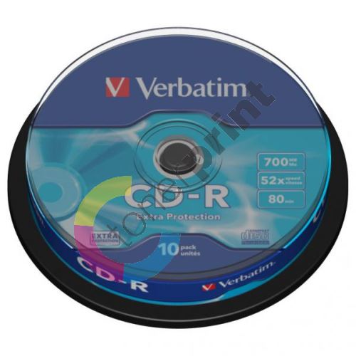Verbatim CD-R, DataLife, 700 MB, Extra Protection, cake box, 43437, 52x, 10-pack 2