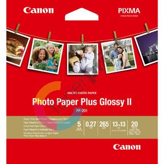 Papír foto Canon Photo Paper Plus Glossy II, lesklý, bílý, 13x13cm, 265 g/m2, 20 ks