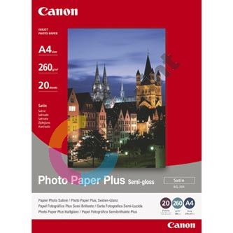 Canon Photo Paper Plus Semi-Glossy, foto papír, pololesklý, saténový typ bílý, 20x25cm, 8x