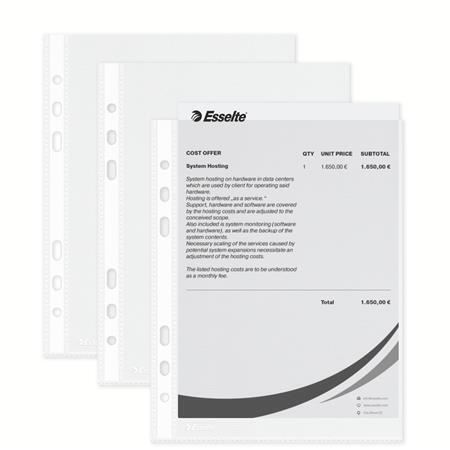 Závěsné kapsy Esselte Economy A5, PP 43 µm, embosované, čiré, 100 ks