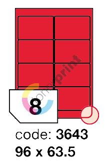 Samolepící etikety Rayfilm Office 96x63,5 mm 300 archů, matně červená, R0122.3643D 1