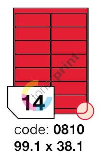 Samolepící etikety Rayfilm Office 99,1x38,1 mm 300 archů, fluo červená, R0132.0810D 1