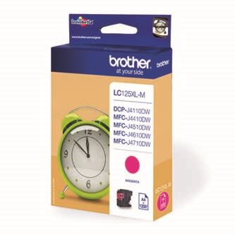 Inkoustová cartridge Brother LC-125XLM, MFC-J4510DW, Magenta, 1200 stran, originál