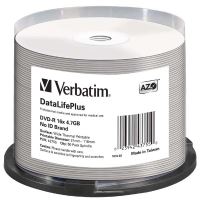 Verbatim DVD-R, DataLife PLUS, 4,7 GB, Wide Thermo Printable, cake box, 43755, 50-pack