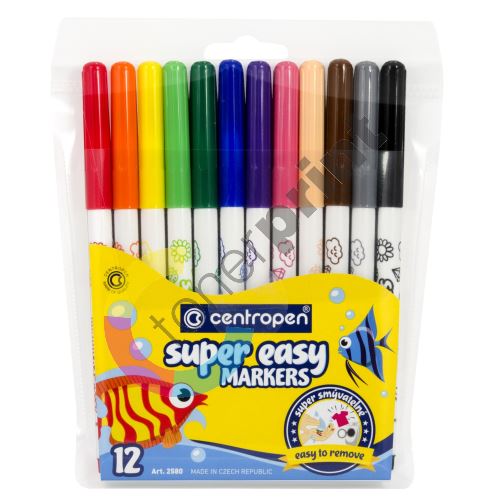 Centropen 2580/12 Super Easy Markers, 12 barev 1